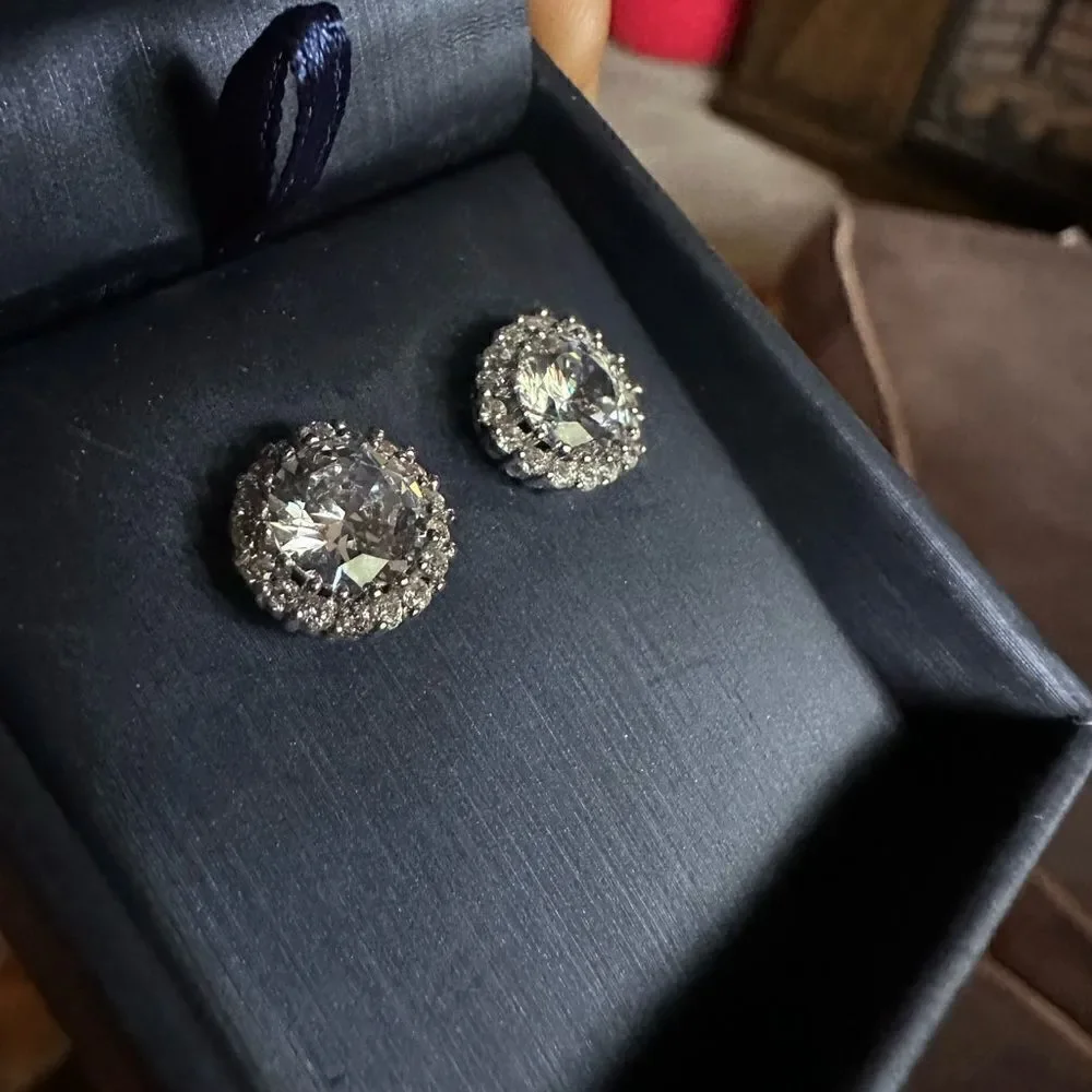 NWB Gia Fionella sterling,silver crystal earrings. With Box never used STERLING